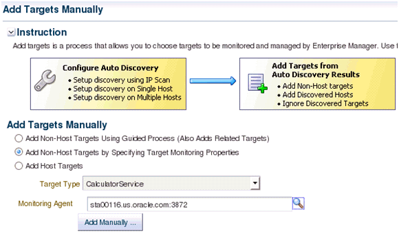 graphic illustrates manually adding targets