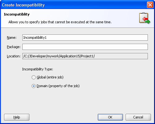 Create Incompatibility window