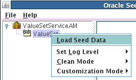 Upload Seed Data menu option
