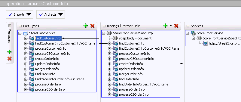 wsdl file displays in editor showing relationships