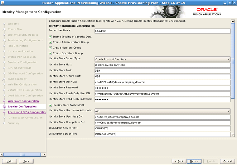 Identity Management Configuration Screen (1)