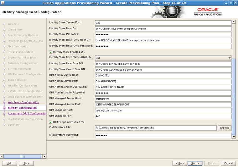 Identity Management Configuration Screen (2)