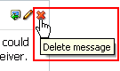 Delete message icon on a reply
