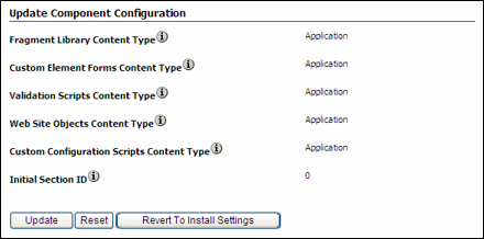 Update Component Configuration screen for Site Studio