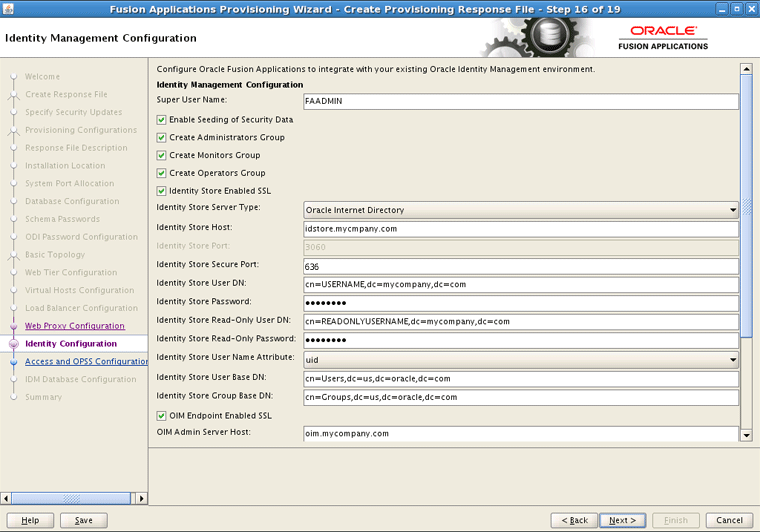 Identity Management Configuration Screen (1)