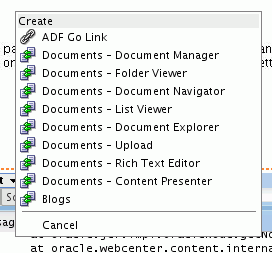 Menu of Available Task Flows for Selected Folder