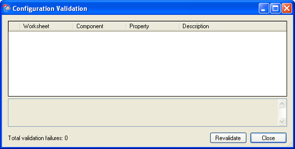 Configuration Validation dialog box with no errors