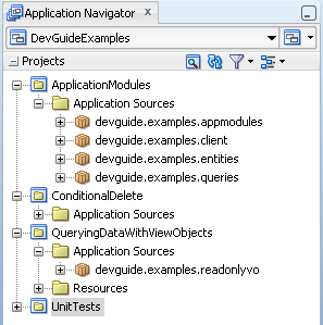 DevGuideExamples project folders