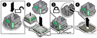 image:An illustration showing how to remove a processor using the removal/insertion tool.