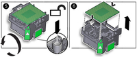 image:An illustration showing how to remove a processor from the removal/insertion tool.