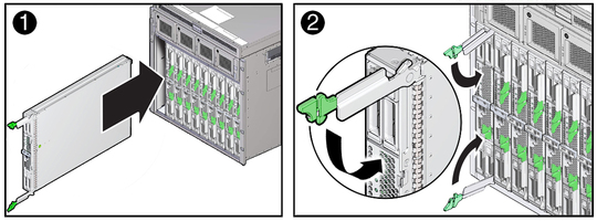 image:An illustration showing how to install a Blade assembly.