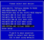 image:This graphic shows the Please Select Boot Device menu (redirect).