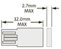 image:Graphic showing supported USB flash drive physical dimensions.