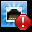 image:Graphic of the Network Status notification icon for a wired connection, indicating the network service is disabled.
