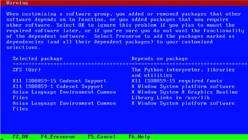 image:Figure showing Preserve option in text installer.