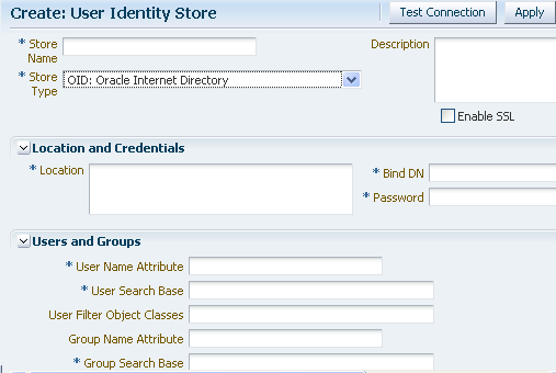 Create user identity store