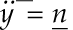 image:方程式で、バードットドット y = アンダーバー n です。