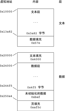 image:SPARC 进程映像段示例。