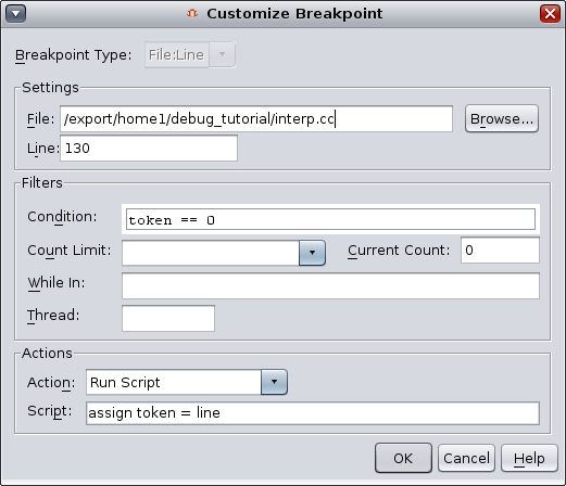 image:"Custom Breakpoint"（定制断点）对话框