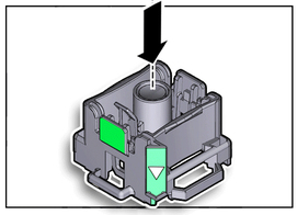 image:The illustration shows pressing the release button.