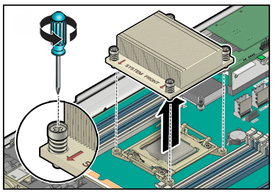image:The illustration shows removing the heat sink.