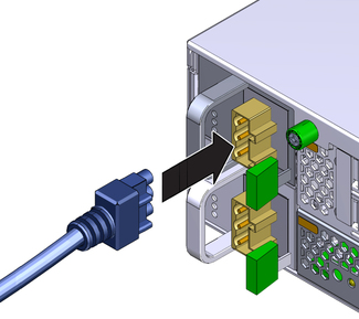 image:The illustration shows the DC power cord being connected.