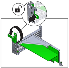 image:The illustration shows swinging the retainer open.