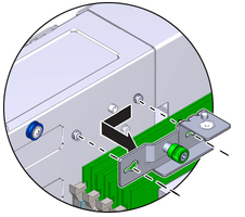 image:The illustration shows removing the air duct right thumbscrew bracket.