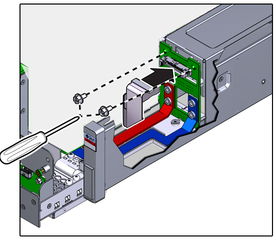 image:The illustration shows installing the PDB screws and cable.