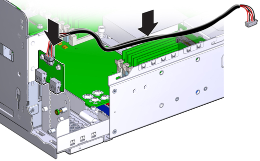 image:The illustration shows installing the USB board.