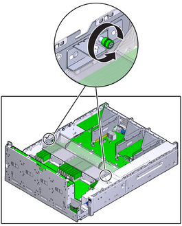 image:The illustration shows loosening the air duct bracket screws.