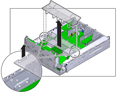 image:The illustration shows removing the air duct.