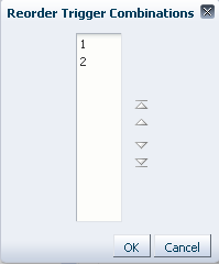 The Reorder Trigger Combinations dialog is shown.