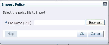 The Import Policy dialog is shown.