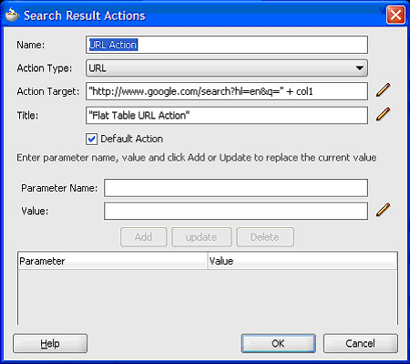 Search Result Actions - URL Action