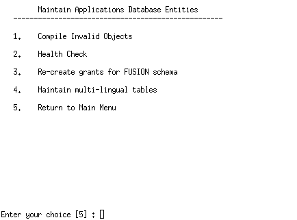 Maintain Applications Database Entities