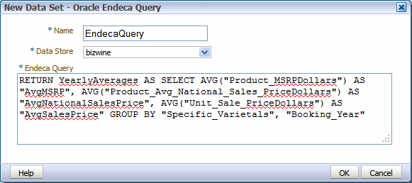 Sample Endeca query data set