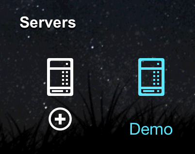 Servers section of Settings view