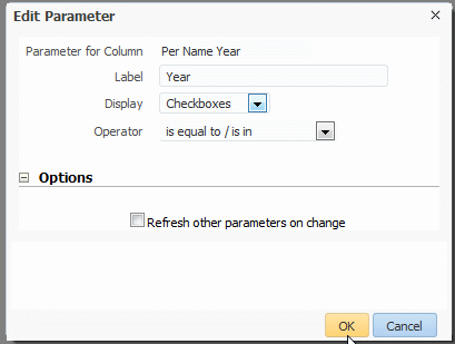 Defining parameter settings