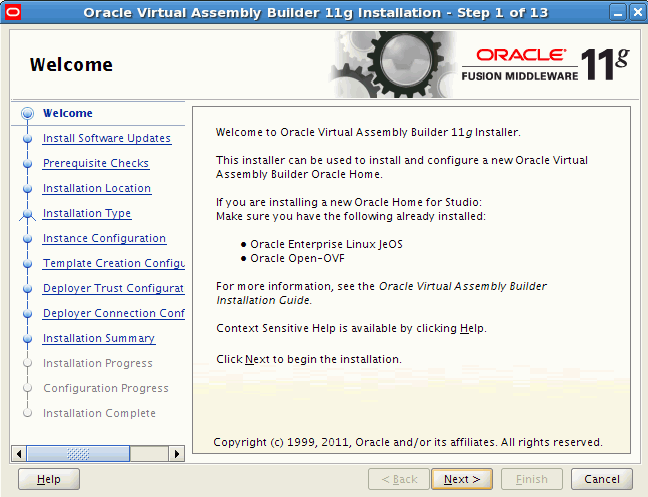 Installation Welcome page