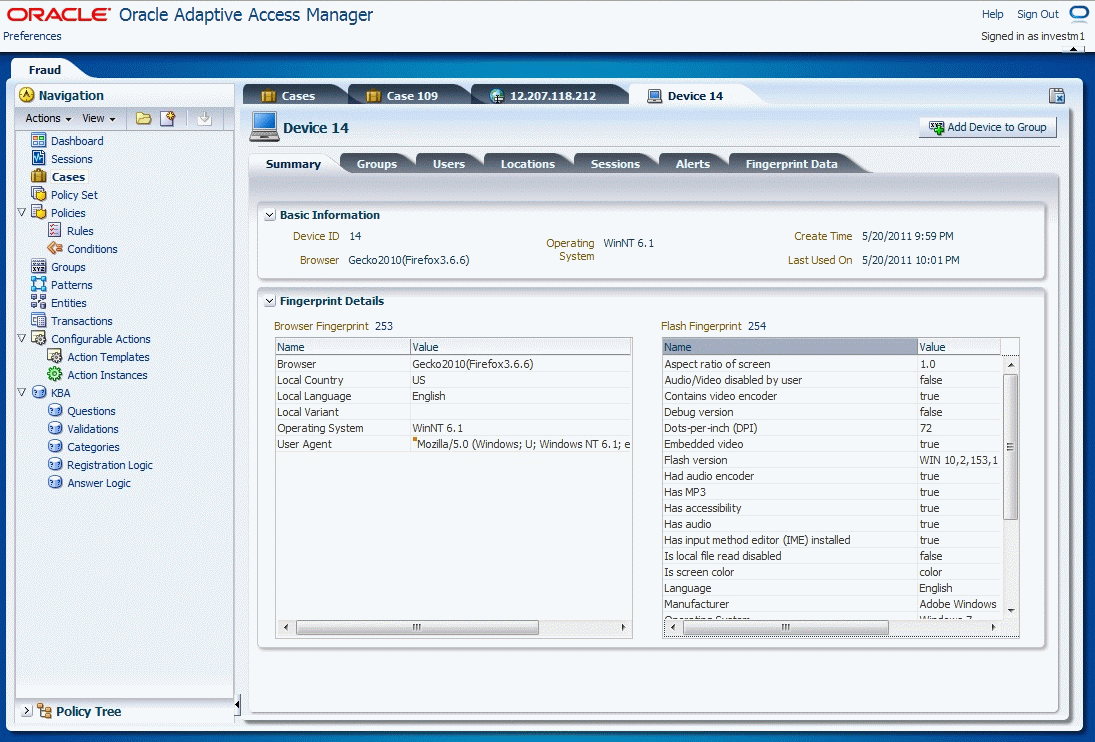 Details are shown for a sessions parameter