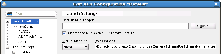 Adding a Java Option to the Run Configuration