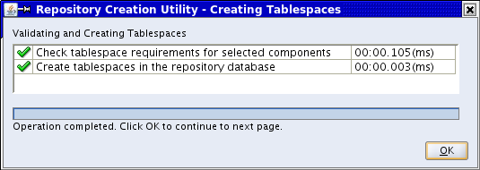Validating Created Tablespaces