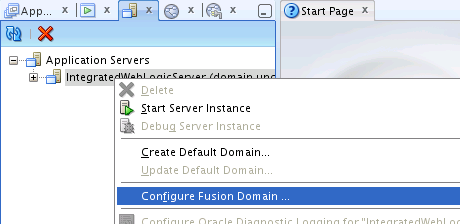 Manually Starting the Fusion Domain Wizard