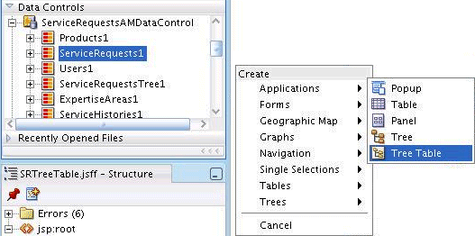 Data First method to add a Tree Table