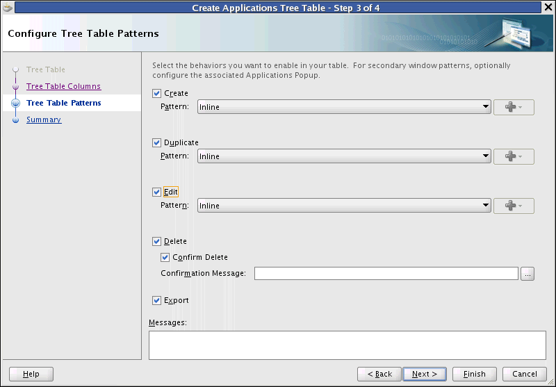 Configure Tree Table patterns