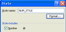 Selecting the Number Style