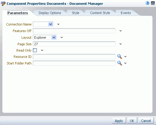 Document Manager Task Flow Properties