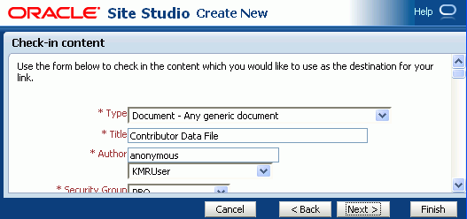 Adding Site Studio Content: Check-in Content