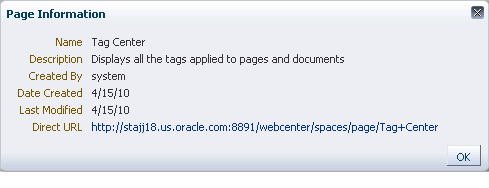 Page Information dialog